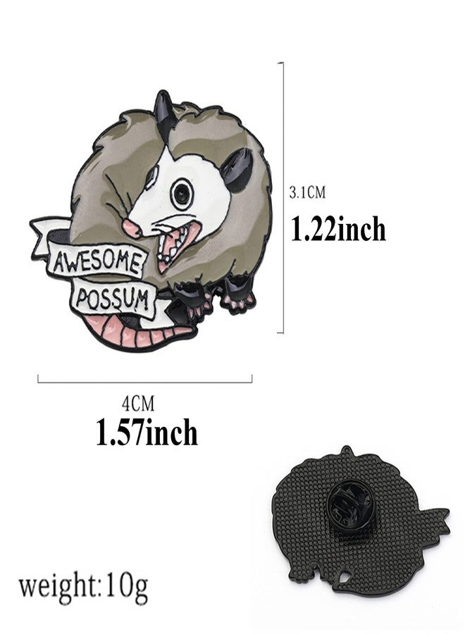 POYAMUSE Awesome Possum Enamel Brooch Pin - Cartoon Cute Animal Badge for Women and Men's Fashion Jewelry Accessories-awesome - Image 5